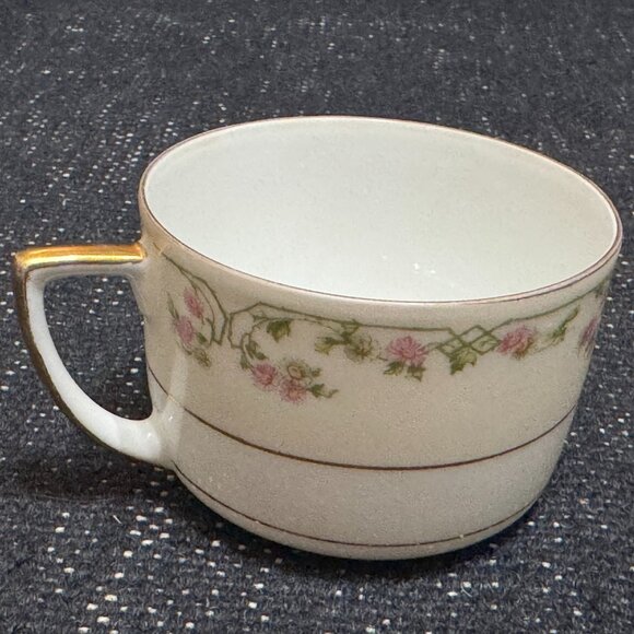 MZ Altrohlau Set of 2 Teacups, Pink and Green Floral Pattern, Antique 1902-1922 - Picture 15 of 16